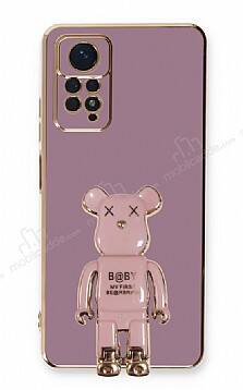 Eiroo Xiaomi Redmi Note 11 Pro Baby Bear Standlı Mor Silikon Kılıf - 1