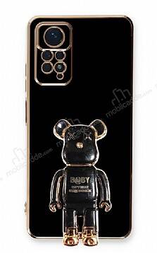 Eiroo Xiaomi Redmi Note 11 Pro Baby Bear Standlı Siyah Silikon Kılıf - 1