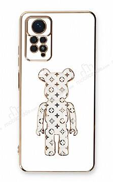 Eiroo Xiaomi Redmi Note 11 Pro Bearbrick Standlı Beyaz Silikon Kılıf - 1