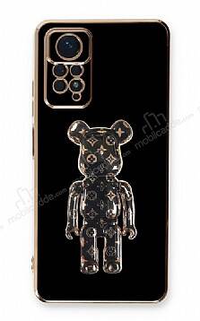 Eiroo Xiaomi Redmi Note 11 Pro Bearbrick Standlı Siyah Silikon Kılıf - 1