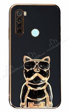 Eiroo Xiaomi Redmi Note 8 Bulldog Standlı Siyah Silikon Kılıf - 1