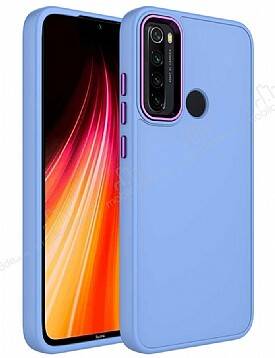 Eiroo Xiaomi Redmi Note 8 Metal Çerçeveli Lila Rubber Kılıf - 1