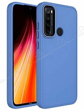 Eiroo Xiaomi Redmi Note 8 Metal Çerçeveli Mavi Rubber Kılıf - 1