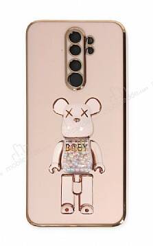 Eiroo Xiaomi Redmi Note 8 Pro Candy Bear Standlı Pembe Silikon Kılıf - 1