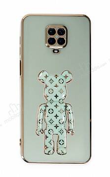 Eiroo Xiaomi Redmi Note 9 Pro Max Bearbrick Standlı Yeşil Silikon Kılıf - 1