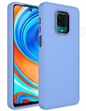 Eiroo Xiaomi Redmi Note 9 Pro Max Metal Çerçeveli Lila Rubber Kılıf - 1