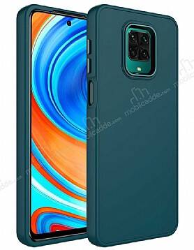 Eiroo Xiaomi Redmi Note 9 Pro Max Metal Çerçeveli Yeşil Rubber Kılıf - 1