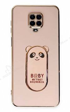 Eiroo Xiaomi Redmi Note 9S Baby Panda Standlı Pembe Silikon Kılıf - 1