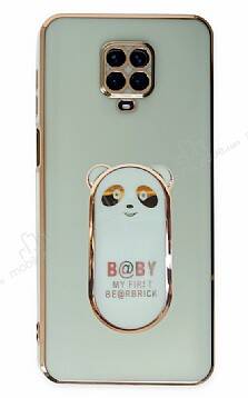 Eiroo Xiaomi Redmi Note 9S Baby Panda Standlı Yeşil Silikon Kılıf - 1