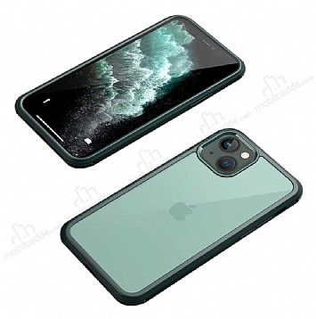 Dafoni Extra iPhone 13 360 Derece Koruma Cam Yeil Klf