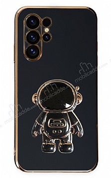 Eiroo Astronot Samsung Galaxy S23 Ultra Standl Siyah Silikon Klf