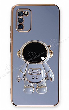 Eiroo Astronot Samsung Galaxy A03s Standl Mavi Silikon Klf