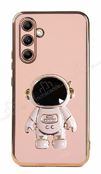 Eiroo Astronot Samsung Galaxy A14 4G Standl Pembe Silikon Klf