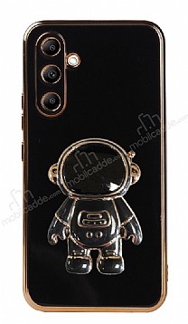 Eiroo Astronot Samsung Galaxy A14 4G Standl Siyah Silikon Klf