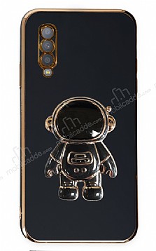 Eiroo Astronot Samsung Galaxy A70 Standl Siyah Silikon Klf