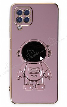Eiroo Astronot Samsung Galaxy A12 / M12 Standl Mor Silikon Klf