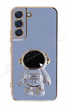 Eiroo Astronot Samsung Galaxy S22 5G Standl Mavi Silikon Klf