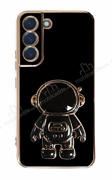 Eiroo Astronot Samsung Galaxy S22 Plus 5G Standl Siyah Silikon Klf