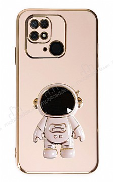 Eiroo Astronot Xiaomi Poco C40 Standl Pembe Silikon Klf