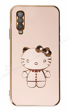 Eiroo Aynal Kitty Samsung Galaxy A70 Standl Pembe Silikon Klf