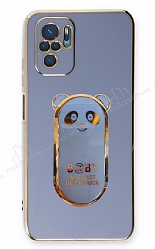 Eiroo Baby Panda Xiaomi Poco M5s Standl Mavi Silikon Klf