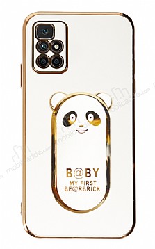 Eiroo Baby Panda Xiaomi Redmi 10 Prime 2022 Standl Beyaz Silikon Klf