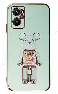 Eiroo Candy Bear Oppo A76 Standl Yeil Silikon Klf