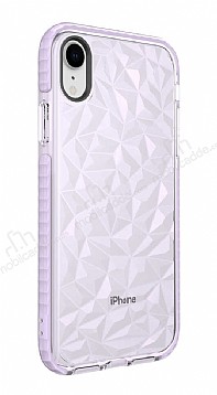 Eiroo Color Crystal iPhone XR Mor Silikon Klf