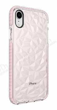 Eiroo Color Crystal iPhone XR Pembe Silikon Klf