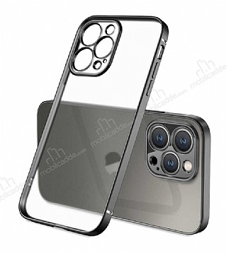 Eiroo Gbox iPhone 12 Pro 6.1 in Kamera Korumal Mat Siyah Silikon Klf