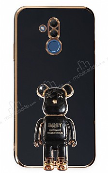 Eiroo Huawei Mate 20 Lite Baby Bear Standl Siyah Silikon Klf