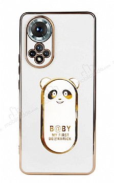 Eiroo Huawei Nova 9 Baby Panda Standl Beyaz Silikon Klf