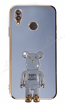 Eiroo Huawei P20 Lite Baby Bear Standl Mavi Silikon Klf