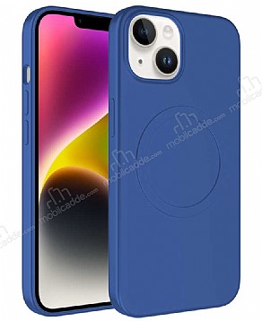 Eiroo iPhone 13 MagSafe zellikli Mavi Silikon Klf