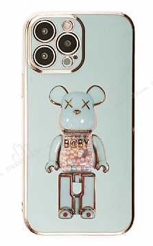 Eiroo iPhone 13 Pro Max Candy Bear Standl Yeil Silikon Klf