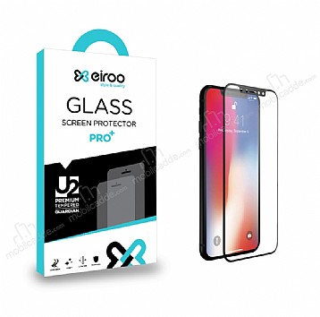 Eiroo iPhone X / XS Full Tempered Glass Siyah Mat Cam Ekran Koruyucu