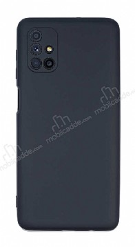 Eiroo Lansman Samsung Galaxy M51 Kamera Korumal Siyah Silikon Klf