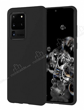 Eiroo Lansman Samsung Galaxy Note 20 Ultra Siyah Silikon Klf