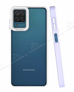 Eiroo Mima Samsung Galaxy A12 / M12 Kamera Korumal Lila Rubber Klf
