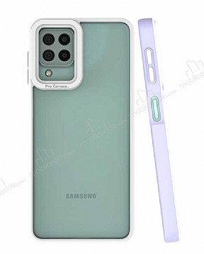 Eiroo Mima Samsung Galaxy M32 Kamera Korumal Lila Rubber Klf