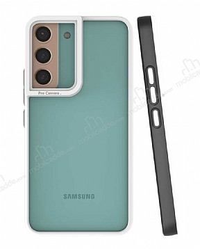 Eiroo Mima Samsung Galaxy S22 Plus 5G Kamera Korumal Siyah Rubber Klf