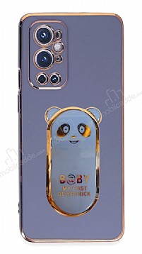 Eiroo OnePlus 9 Pro Baby Panda Standl Mavi Silikon Klf