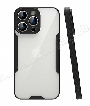 Eiroo Painted iPhone 14 Pro Max Siyah Silikon Klf