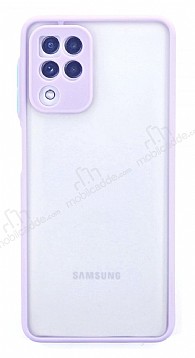 Eiroo Painted Samsung Galaxy M32 Kamera Korumal Mor Klf