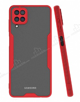 Eiroo Painted Samsung Galaxy A12 Kamera Korumal Krmz Klf