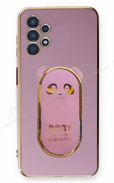 Eiroo Samsung Galaxy A32 4G Baby Panda Standl Mor Silikon Klf