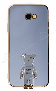 Eiroo Samsung Galaxy J4 Plus Baby Bear Standl Mavi Silikon Klf