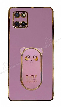 Eiroo Samsung Galaxy Note 10 Lite Baby Panda Standl Mor Silikon Klf