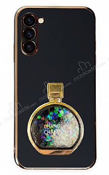 Eiroo Samsung Galaxy S23 Parfm iesi Standl Siyah Silikon Klf