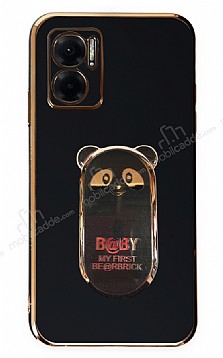 Eiroo Xiaomi Redmi 10 5G Baby Panda Standl Siyah Silikon Klf